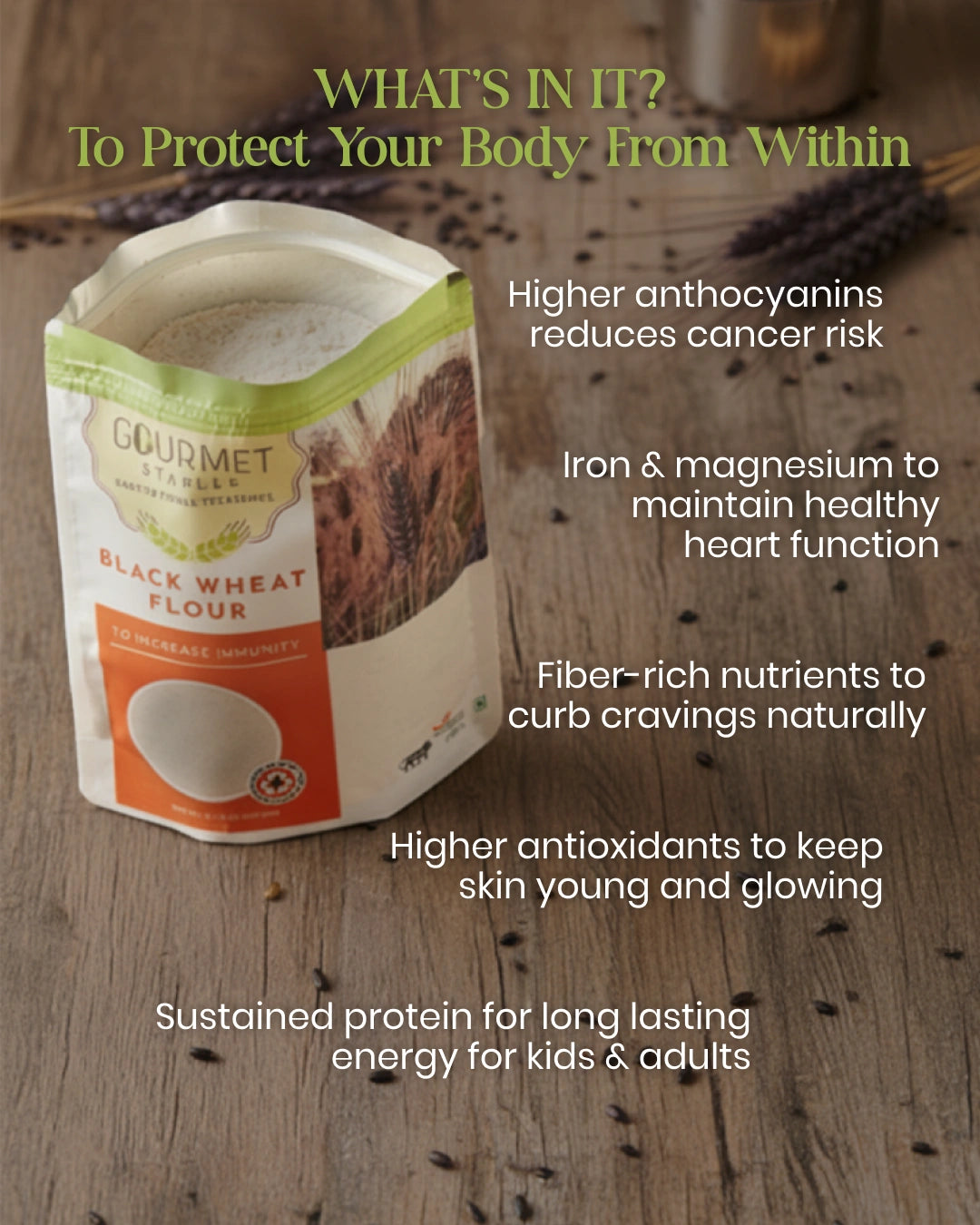 Black Wheat Flour for Balanced Sugar Levels and Better Digestion - Pack of 2