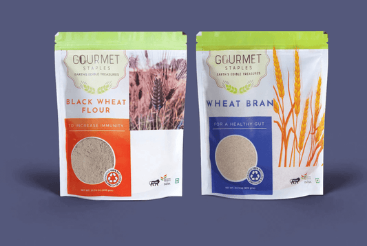 Black Wheat Atta And Wheat Bran.
