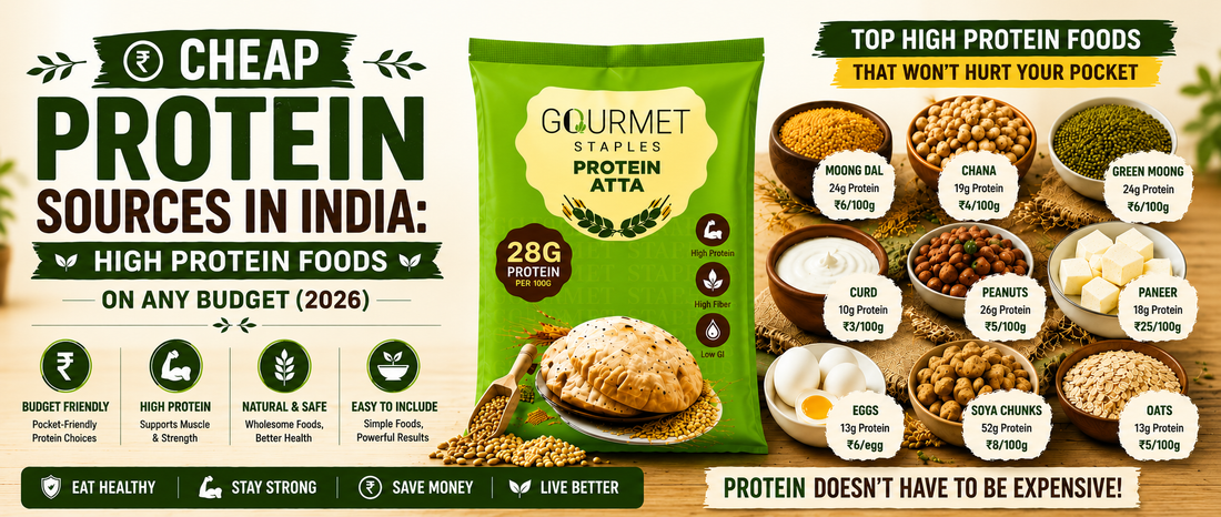 Affordable high protein foods infographic