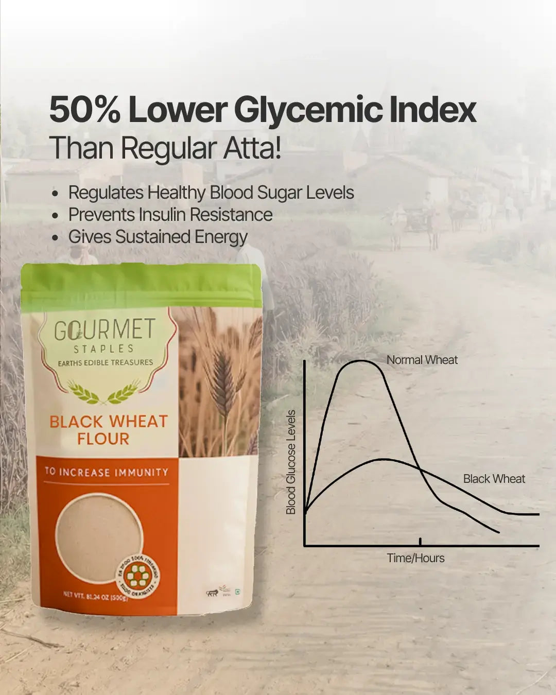 Black Wheat Flour for Balanced Sugar Levels and Better Digestion