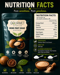 Monk Fruit Sugar — Pure & Natural, No Erythritol | Gourmet Staples