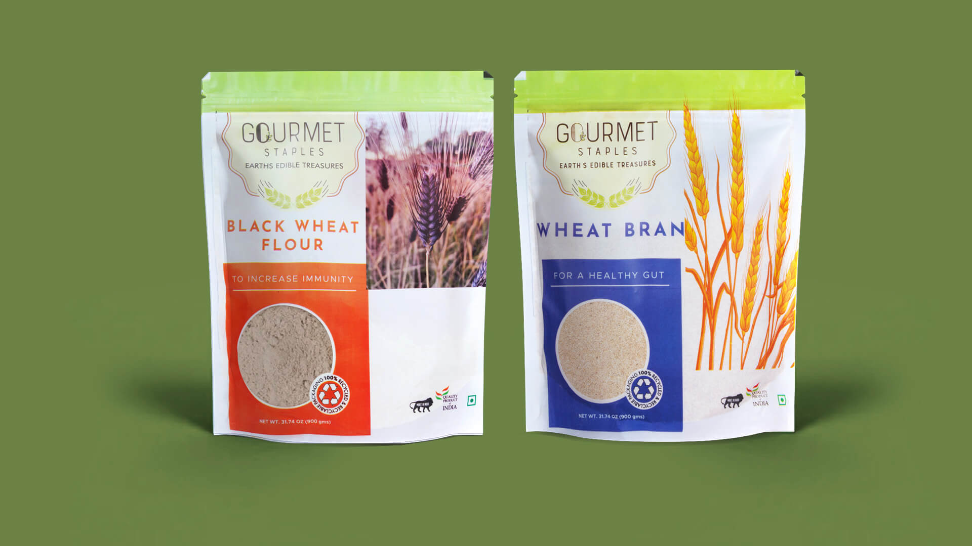 D black wheat and wheat bran